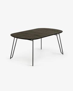 Kave Home Uitschuifbare Ovale Eettafel Milian 170 - 320 x 100cm - Zwart - Ovaal