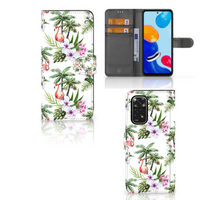Xiaomi Redmi Note 11/11S Telefoonhoesje met Pasjes Flamingo Palms - thumbnail