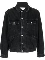 MARANT Jango logo-embroidered denim jacket - Noir - thumbnail