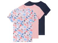 lupilu 3 kinder T-shirts (roze/marineblauw/print, 122/128)