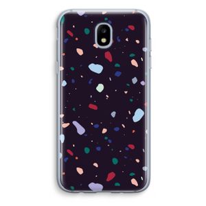 Dark Rounded Terrazzo: Samsung Galaxy J5 (2017) Transparant Hoesje