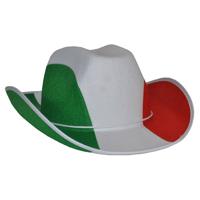 Cowboyhoed supporters Italie - Landen vlaggen verkleed feestartikelen - thumbnail