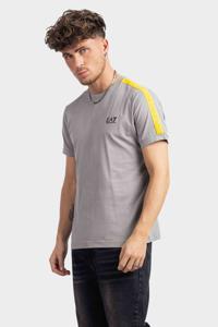 EA7 Emporio Armani Tape Logo T-Shirt Heren Grijs - Maat XS - Kleur: Grijs | Soccerfanshop