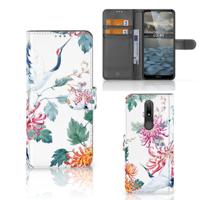 Nokia 2.4 | Telefoonhoesje | Met pasjeshouder | Bird Flowers
