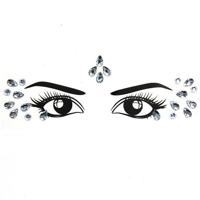 3 PC'S voorhoofd groene Masquerade make-up acryl gezicht sticker stijl: YT-53-02