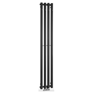Designradiator Sapho Pilon Recht 27x180 cm 660W incl. 4 Haken Zwart Mat