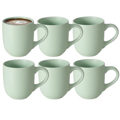 Koffiemokken Paris - 8x stuks - Keramiek - mintgroen - 300 ml - 8 x 10 cm