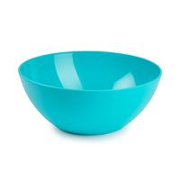 Serveerschaal/saladeschaal - D20 x H8 cm - kunststof - blauw - thumbnail