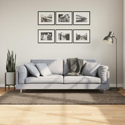 VidaXL Vloerkleed istan hoogpolig glanzend 100x200 cm grijs