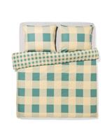 HEMA Dekbedovertrek 240x200/220cm flanel ruiten groen-beige (groen)