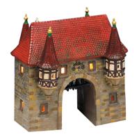 Windlicht stadspoort van porselein met verlichting, B18 x D7 x H19 cm