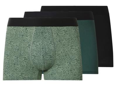 esmara Men Set van 3 heren boxers (Zwart/groen, XXL)