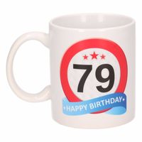 Verjaardag 79 jaar verkeersbord mok / beker Verjaardag 79 jaar verkeersbord mok / beker