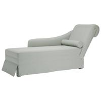 Chaise longue met bolster&rechterarmleuning fluweel lichtgrijs