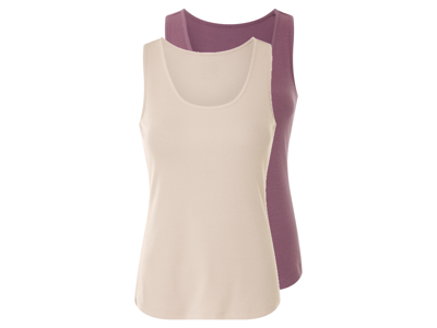 esmara 2 Dames tops (Roze/beige, XS (32/34))