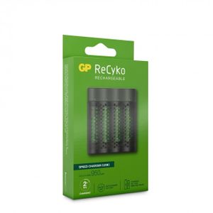 GP M451 USB batterijlader + 4x ReCyko AAA 960mAh batterijen