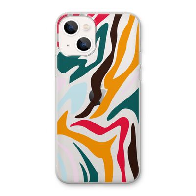 Colored Zebra: iPhone 13 Transparant Hoesje