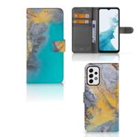 Samsung Galaxy A23 | Bookcase | Marble Blue Gold