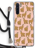 Alpacas: Oppo A91 Transparant Hoesje met koord