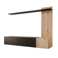 Meubella Wandmeubel Segundo - Zwart - 180 cm