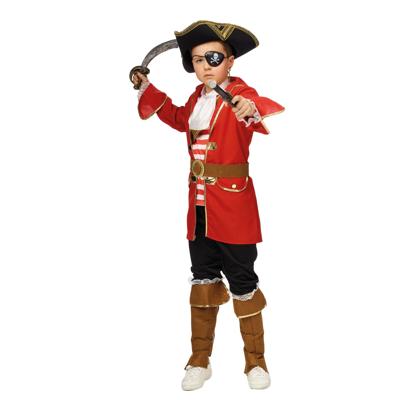 Carnaval verkleed kostuum Kapitein piraten pak - rood - voor kinderen - verkleden Carnaval verkleed kostuum Kapitein piraten pak - rood - voor kinderen - verkleden