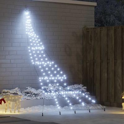 LED Kerstboom met 168 LED met grondpennen Koudwit 511 cm Metaal