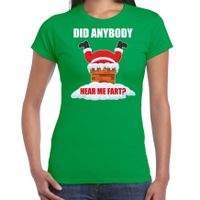 Fun Kerstshirt / outfit Did anybody hear my fart groen voor dames