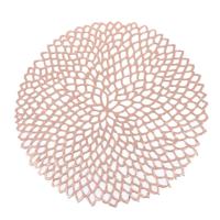 2 stks tabel Bowl matten Home decor placemat voor eettafel PVC kunststof holle isolatie ronde barokke mediterrane Coaster pads (Rose goud)