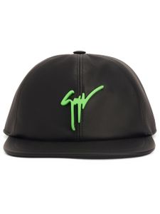 Giuseppe Zanotti casquette Choen en cuir - Noir