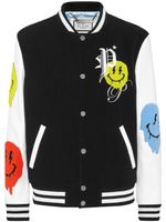 Philipp Plein veste bomber à détail de patch Smile - Noir - thumbnail