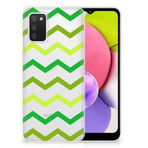 Samsung Galaxy A03S TPU bumper Zigzag Groen