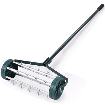 Gazonbeluchter Roller Grasmaaier met Steel en Spijkers Handverticuteermachine Rollend Gazonbeluchter Handmatig Gazonwals met Spikes