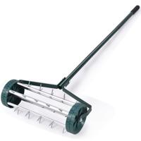 Gazonbeluchter Roller Grasmaaier met Steel en Spijkers Handverticuteermachine Rollend Gazonbeluchter Handmatig Gazonwals met Spikes