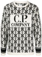 C.P. Company pull à logo en laine vierge - Blanc - thumbnail