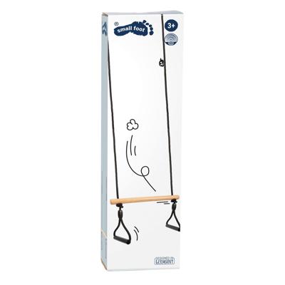 Small Foot - houten trapezeschommel met gymnastiekringen black line