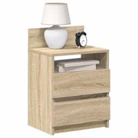 Nachtkastje met 2 lades 40x33x60 cm sonoma eikenkleurig