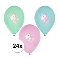 24x Eenhoorn thema print ballonnen 29 cm