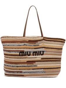 Miu Miu sac cabas en crochet - Marron