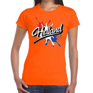 Holland t-shirt spetter oranje voor dames