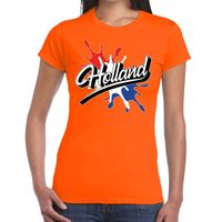 Holland t-shirt spetter oranje voor dames - thumbnail