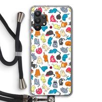 Kleurrijke katten: Samsung Galaxy A32 5G Transparant Hoesje met koord