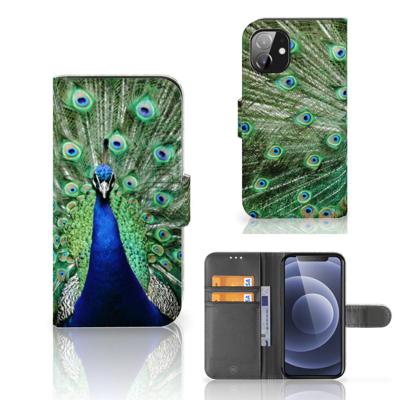 Apple iPhone 12 Mini | Telefoonhoesje | Met pasjeshouder | Pauw