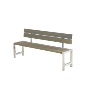 Picknickbank Met Rugleuning Modern Grijs Bruin