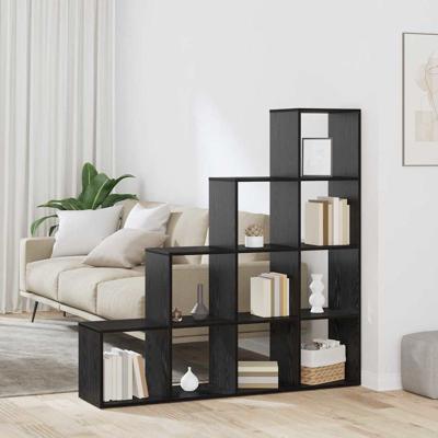 Kamerscherm Boekenkast Zwart eiken 131.5 x 29 x 131.5 cm