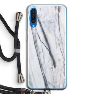 Gestreepte marmer: Samsung Galaxy A50 Transparant Hoesje met koord