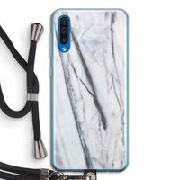Gestreepte marmer: Samsung Galaxy A50 Transparant Hoesje met koord