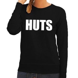 HUTS tekst sweater zwart voor dames