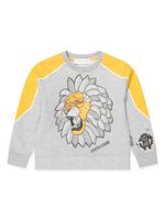 Roberto Cavalli Junior sweat en coton à imprimé graphique - Gris