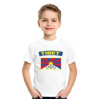 T-shirt met Tibetaanse vlag wit kinderen - thumbnail