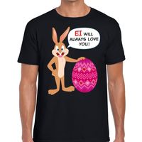 Paas t-shirt Ei will always love you zwart voor heren